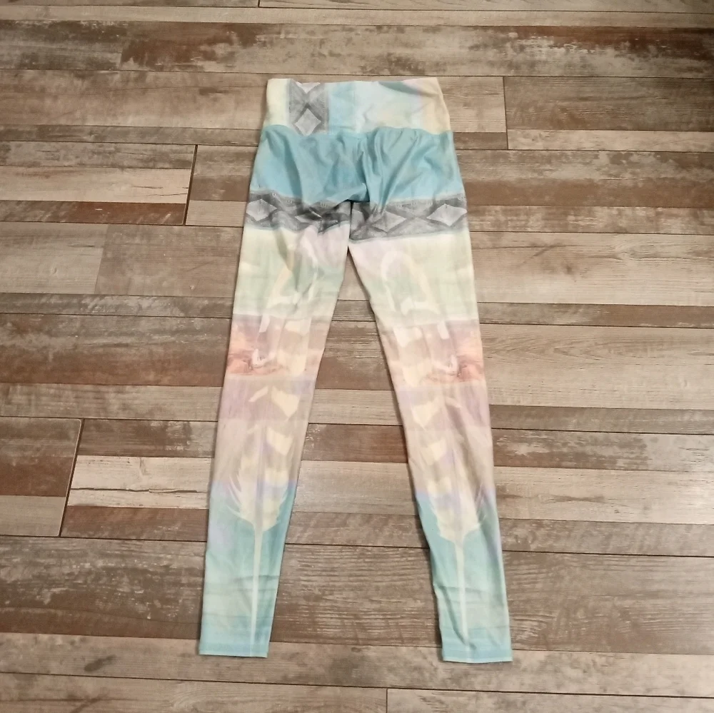 Teeki Women's Ombre Blue Athletic Balletcore Yoga Pants Leggings Size XS
